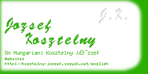 jozsef kosztelny business card